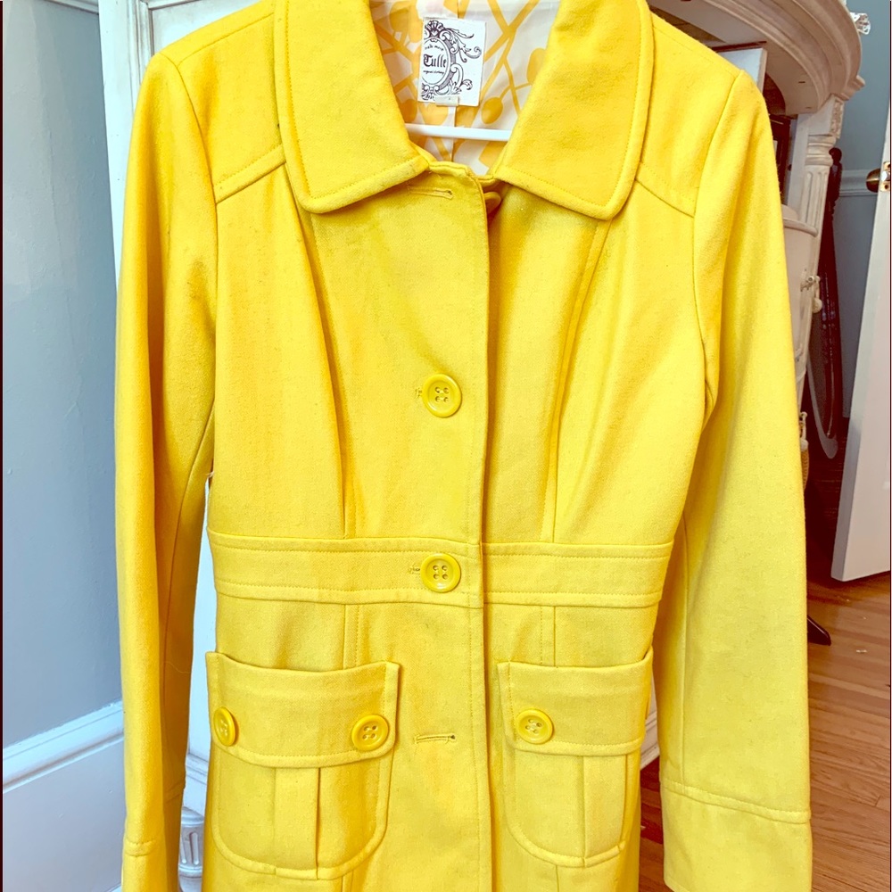 Tulle yellow pea coat